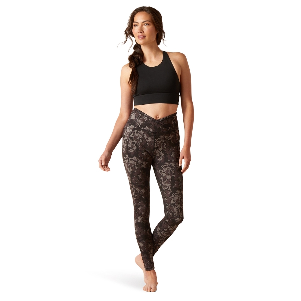 Ariat EOS riding tights showing high waistband, compression fit and subtle camo detailing