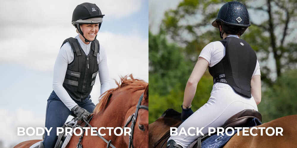 Back and body protector for horse riding