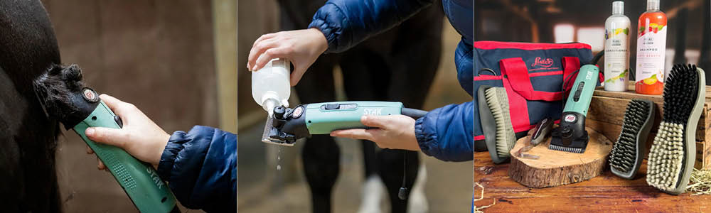 Lister Clippers Grooming, Clipper and Blade Bundle and someone clipping their horse