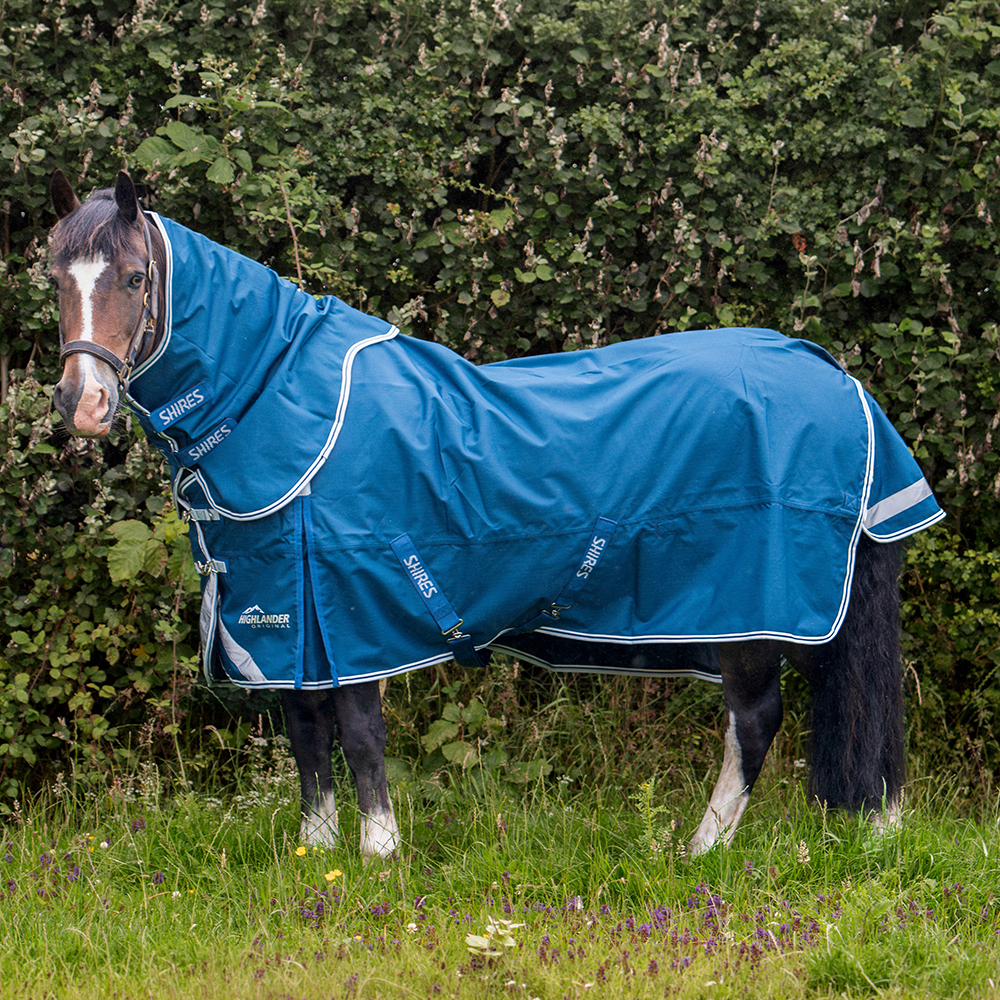 Detachable neck overlap on a Shires turnout rug