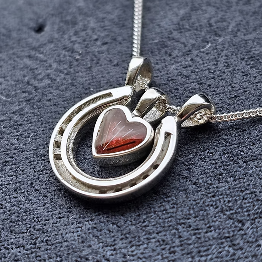 Heart Horse Jewellery Keepsake Pendant Necklace with Horse Hair and Ashes