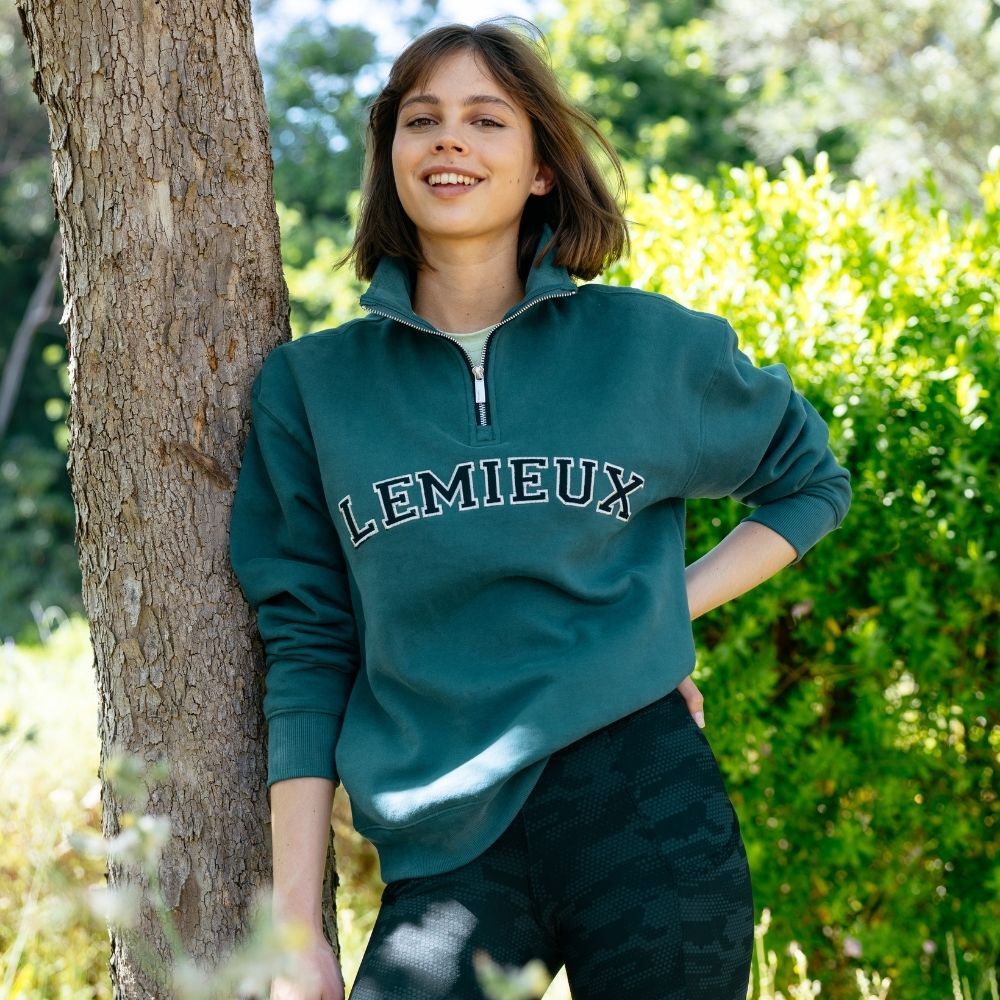 LeMieux SS26 Kelsie Quarter Zip Jumper in Jungle LeMieux SS26 Kelsie Quarter Zip Jumper in Jungle