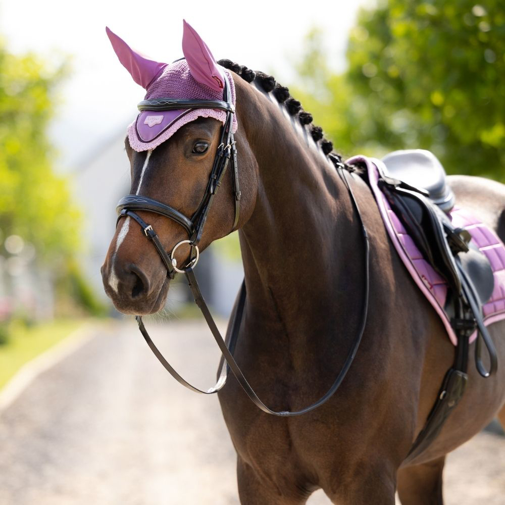 New Lemieux Mallow Loire Saddle Pad and Matching Mallow Fly Hood New Lemieux Mallow Loire Saddle Pad and Matching Mallow Fly Hood