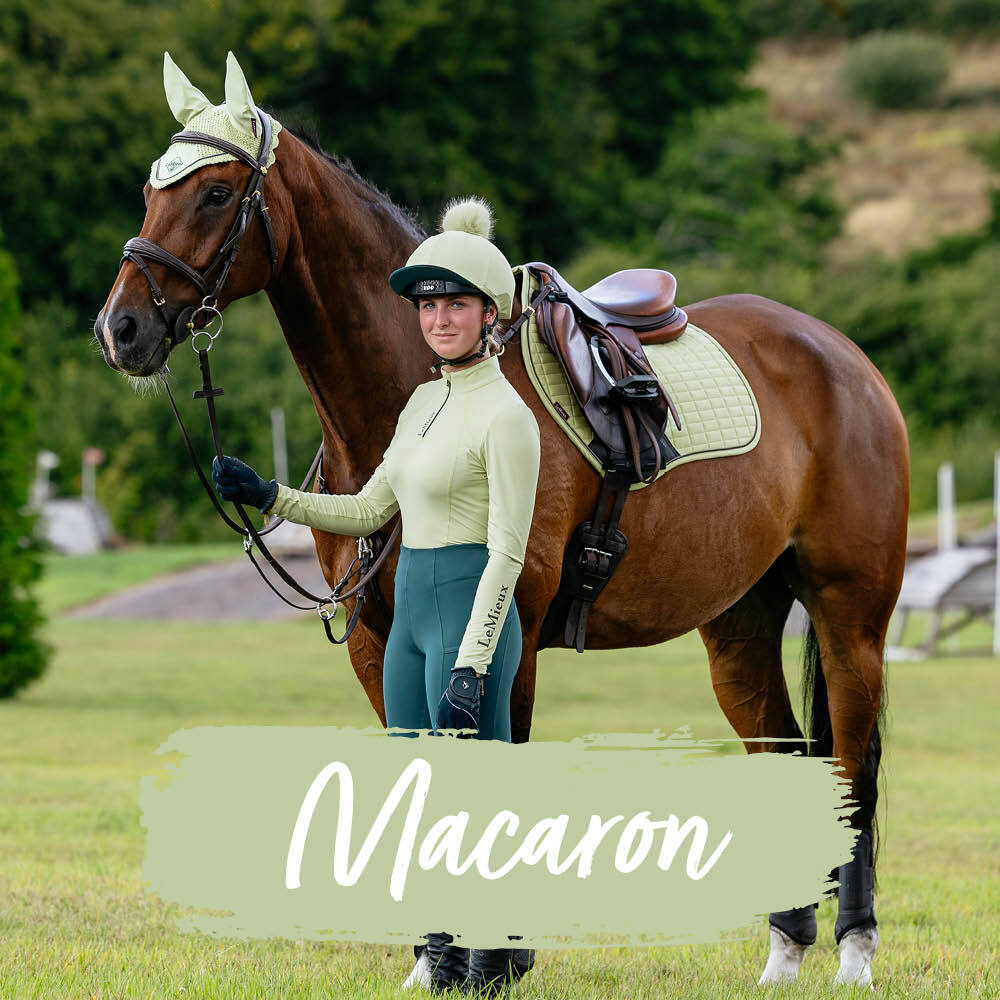 Horse and rider wearing the New LeMieux Spring Summer 2026 Collection Horse and rider wearing the New LeMieux Spring Summer 2026 Collection