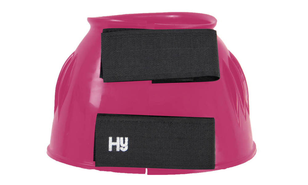 One Pink Hy overreach boot with black Velcro fastenings